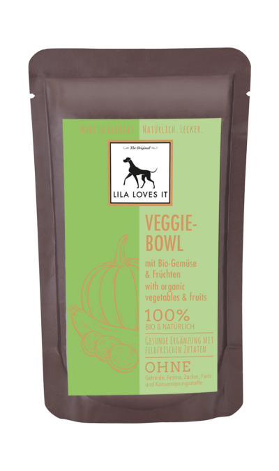 Vegetarisches Hundefutter mit Bio-Gemüse in Pouch von Lila loves it