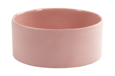 Handgefertigter Hundenapf aus Porzellan in rosa